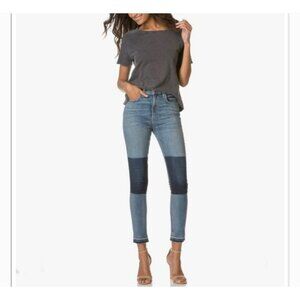 Rag & Bone Cropped Dive Skinny Jeans Patchwork Style In Olana Wash Size 27 Mid-R